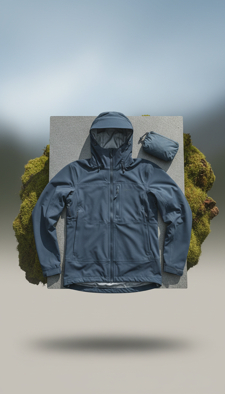 Veste shell technique bleu forêt
