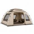 Tente familiale 4 places beige sable deux chambres 240x220 cm