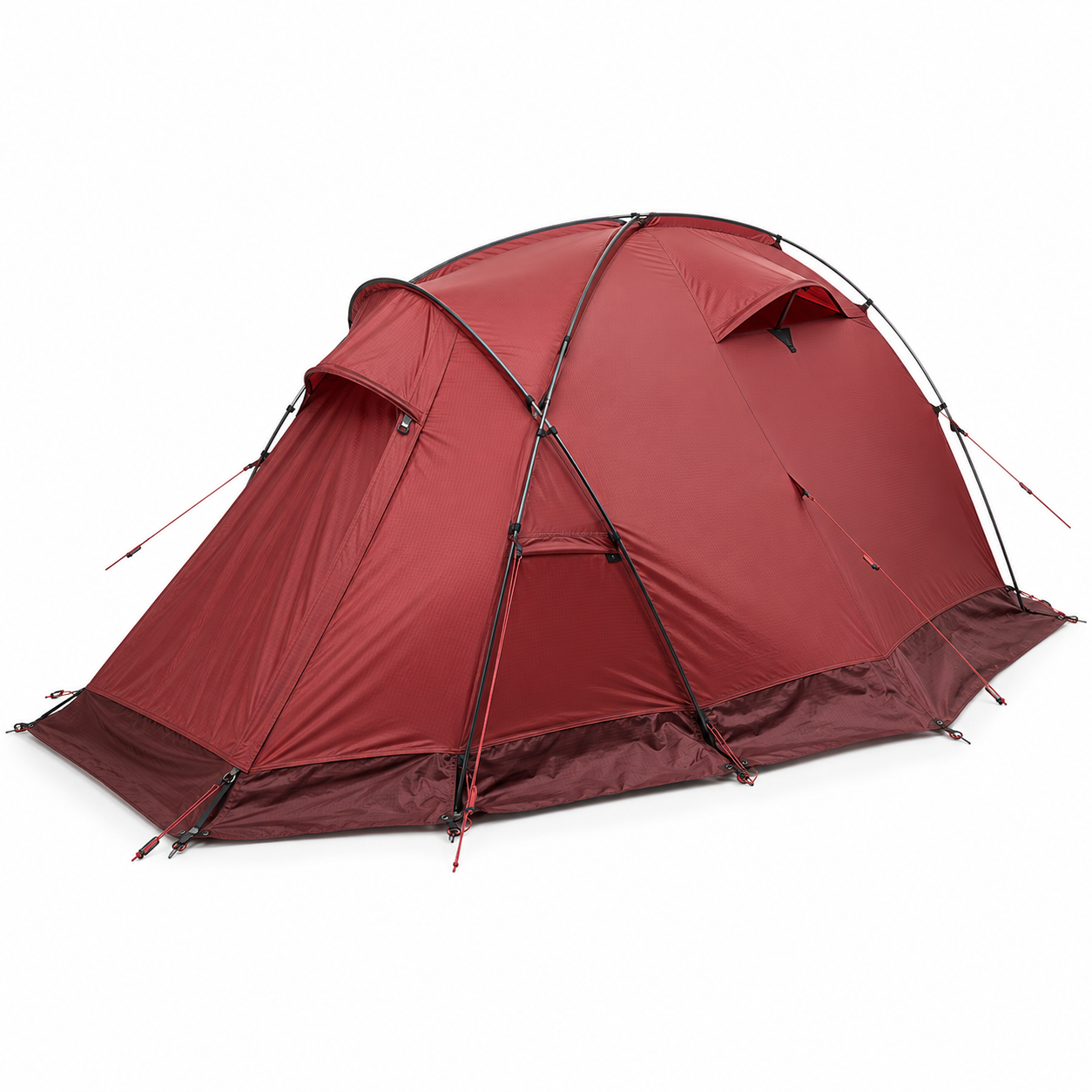 Tente quatre saisons 2 places rouge brique arceaux aluminium 210x135 cm