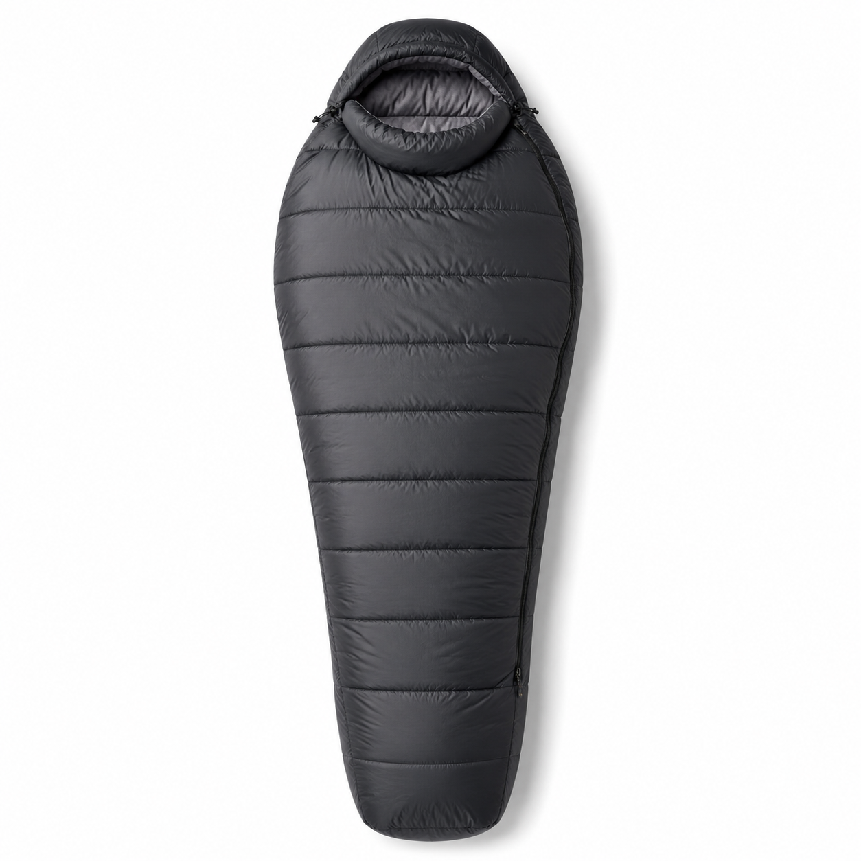 Sac de couchage momie anthracite confort 0 °C 220x85 cm