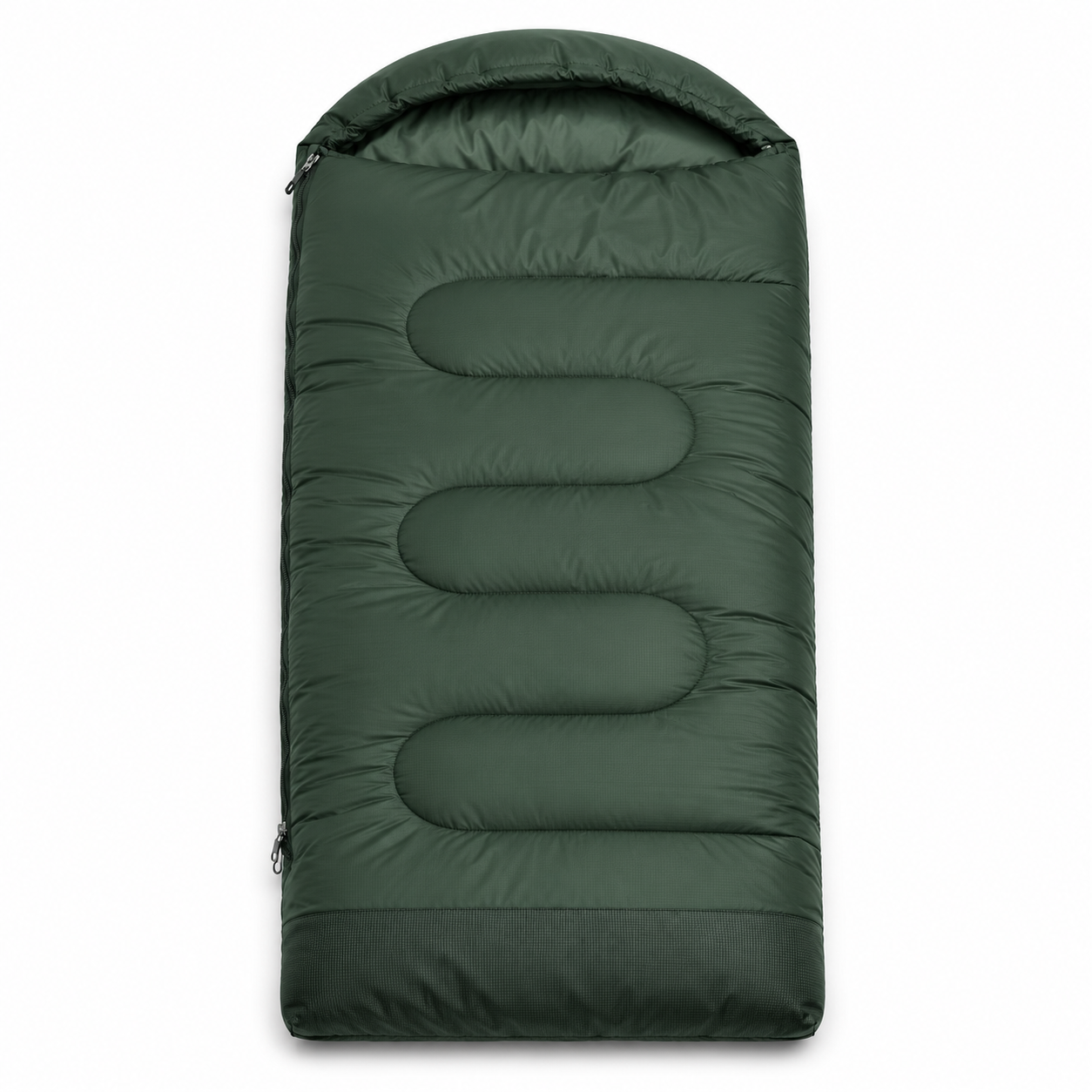 Sac de couchage large vert pin confort 5 °C 220x95 cm