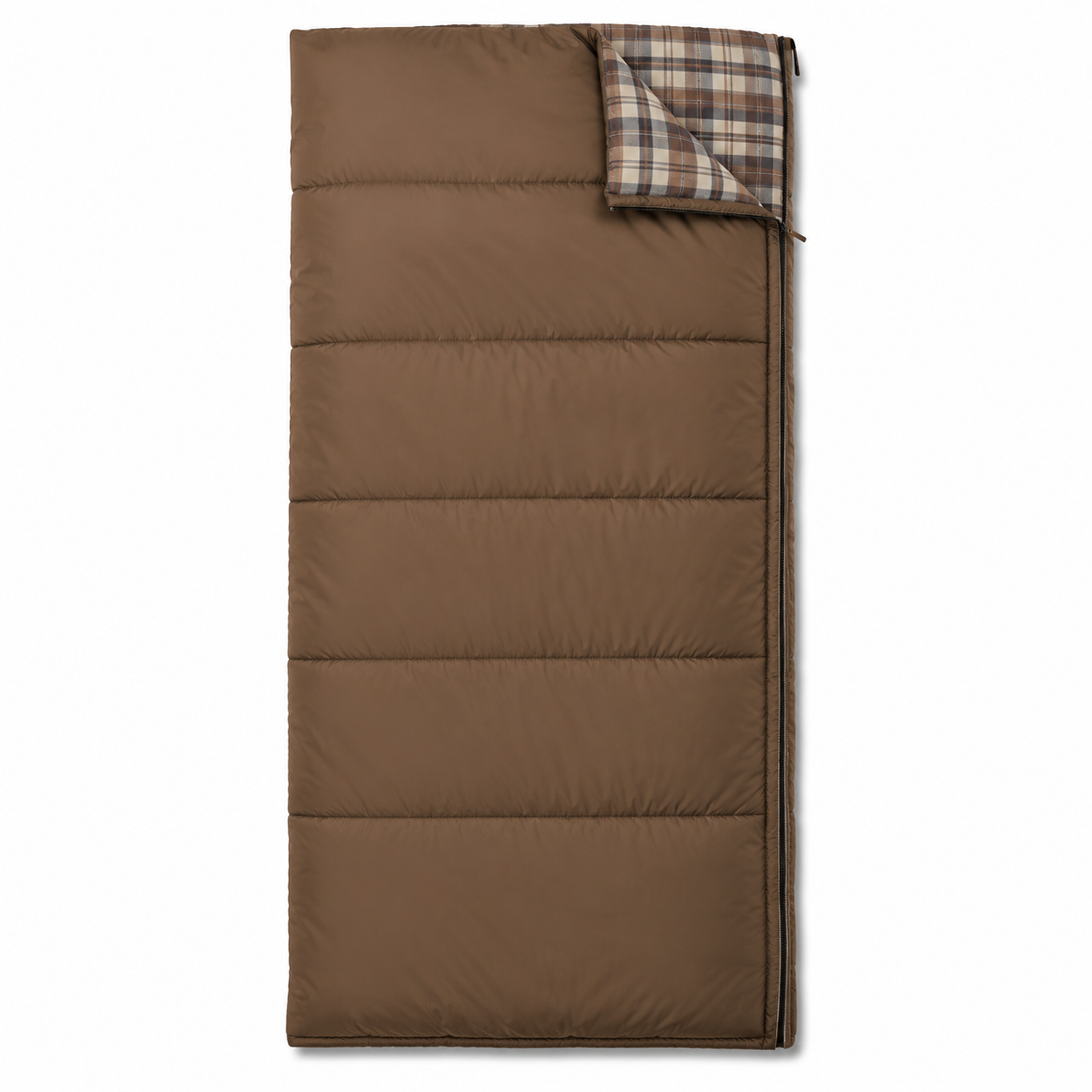 Sac de couchage flanelle brun noisette confort 7 °C 200x85 cm