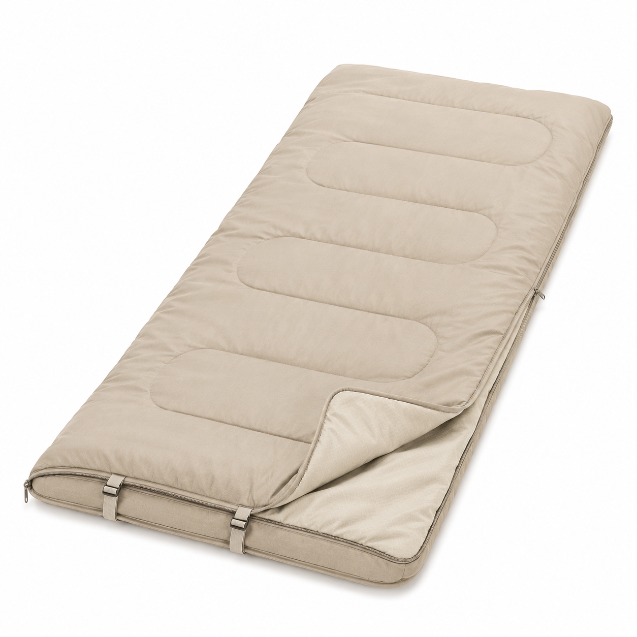 Sac de couchage convertible beige lin confort 12 °C 195x80 cm