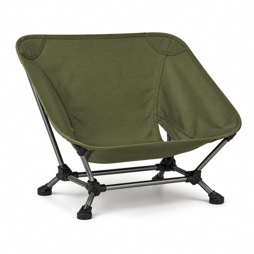 Chaise basse compacte vert olive 67x48x48 cm