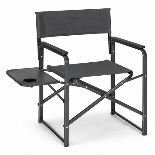 Chaise de réalisateur anthracite avec tablette latérale 88x60x50 cm