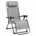 Fauteuil inclinable gris perle cinq positions 110x64x76 cm