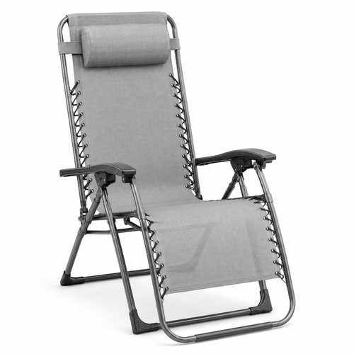 Fauteuil inclinable gris perle cinq positions 110x64x76 cm