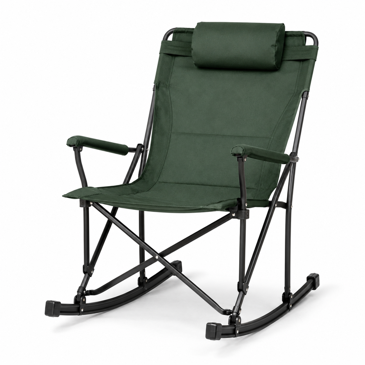 Chaise à bascule pliante vert forêt 98x62x82 cm