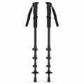 Paire de bâtons de randonnée télescopiques en aluminium noir 65-135 cm poignées EVA