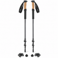 Paire de bâtons de randonnée en carbone gris ardoise 100-130 cm poignées en liège
