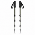 Paire de bâtons de randonnée en aluminium vert olive 95-125 cm format compact
