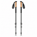 Paire de bâtons de randonnée en carbone noir mat 105-135 cm verrouillage rapide